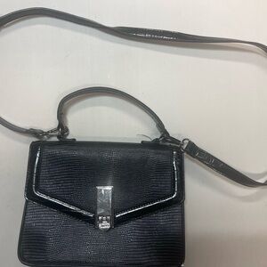 Aldo Black Crossbody Bag with Silver Accent